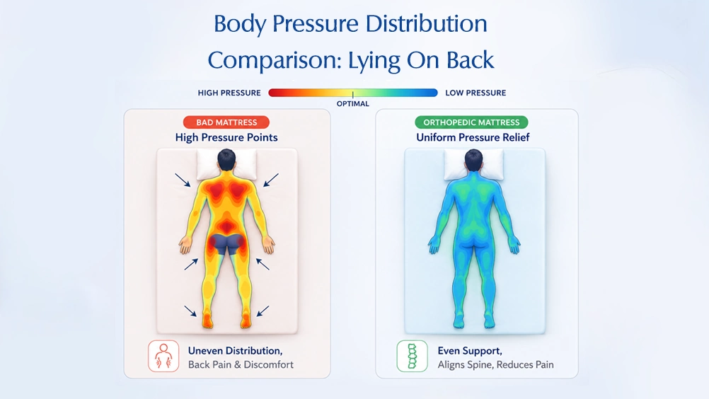 Illustration showing pressure points on the body while sleeping