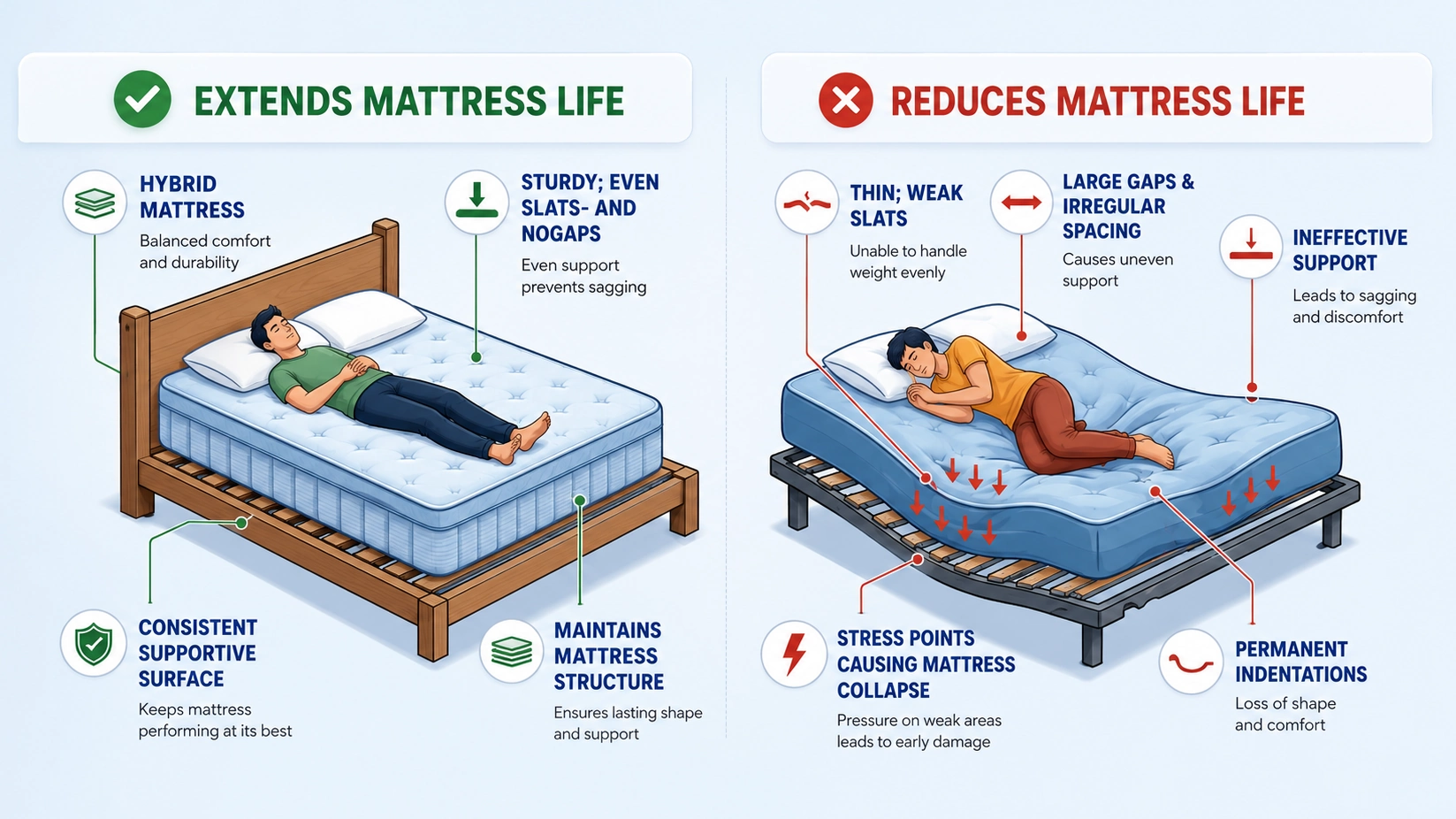 Different types of bed foundations and frames